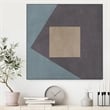 Giant Art Canvas  30x30 Blue Silk Abstract I Framed in Multi-Color