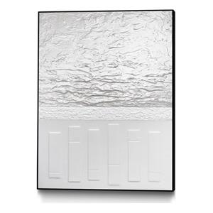Giant Art Canvas  24x32 Black And White Storm Framed in White
