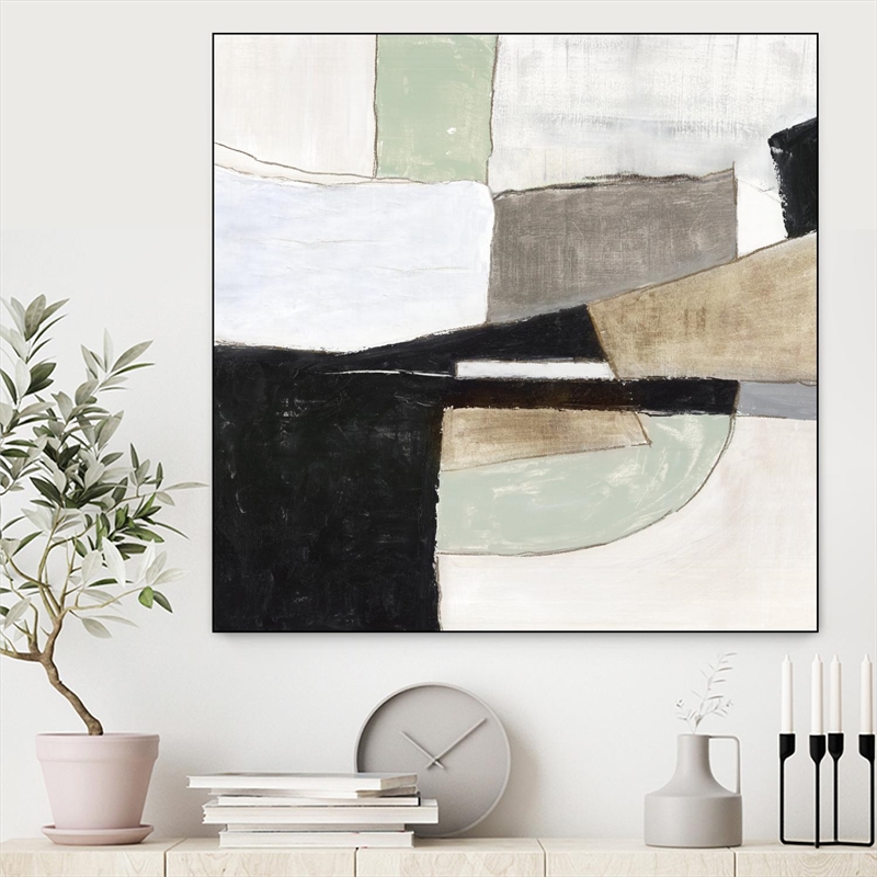 Giant Art Canvas  30x30 Rearrange Space II Framed in Multi-Color