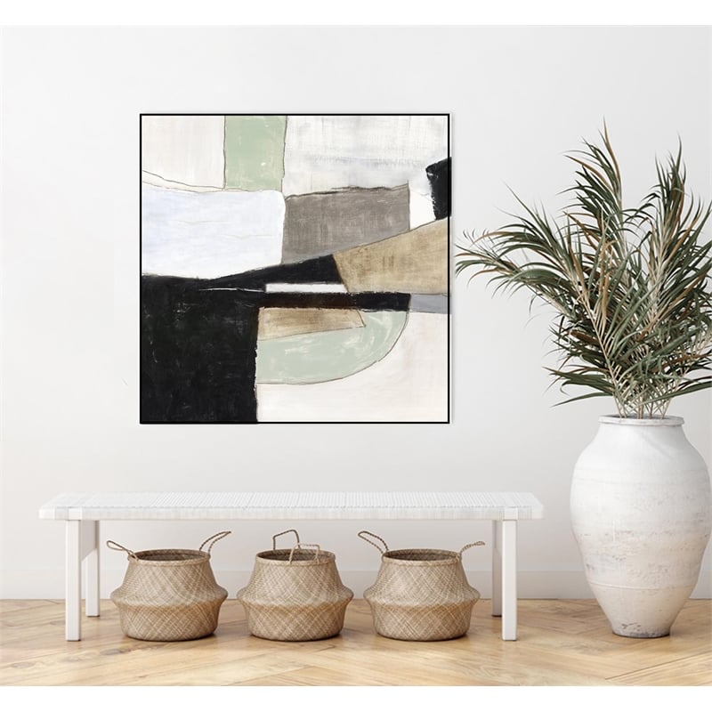 Giant Art Canvas  30x30 Rearrange Space II Framed in Multi-Color