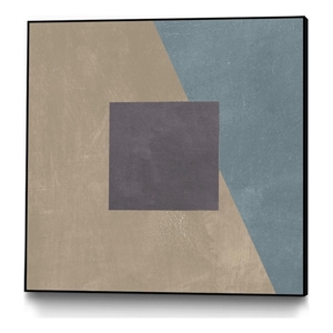 Giant Art Canvas  30x30 Blue Silk Abstract II Framed in Multi-Color