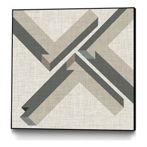 Giant Art Canvas  30x30 Geometric Perspective IV Framed in Green