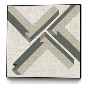 Giant Art Canvas  20x20 Geometric Perspective IV Framed in Green