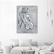 Giant Art Canvas  24x32 Nude Figure 4 Framed in White
