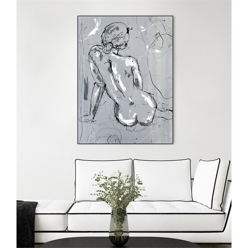 Giant Art Canvas  24x32 Nude Figure 4 Framed in White