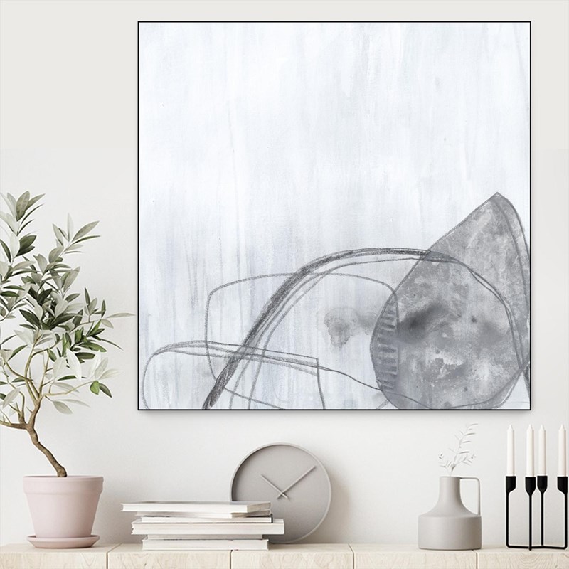Giant Art Canvas  20x20 Premonition II Framed in Multi-Color