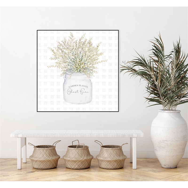 Giant Art Canvas  30x30 Garden Plants I Framed in Multi-Color