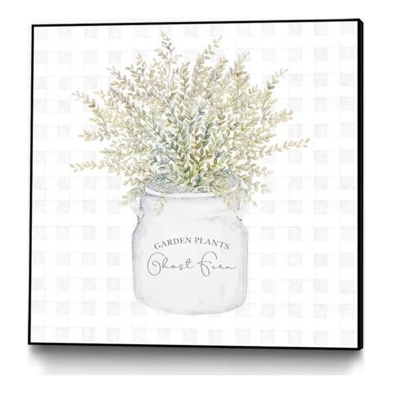 Giant Art Canvas  30x30 Garden Plants I Framed in Multi-Color