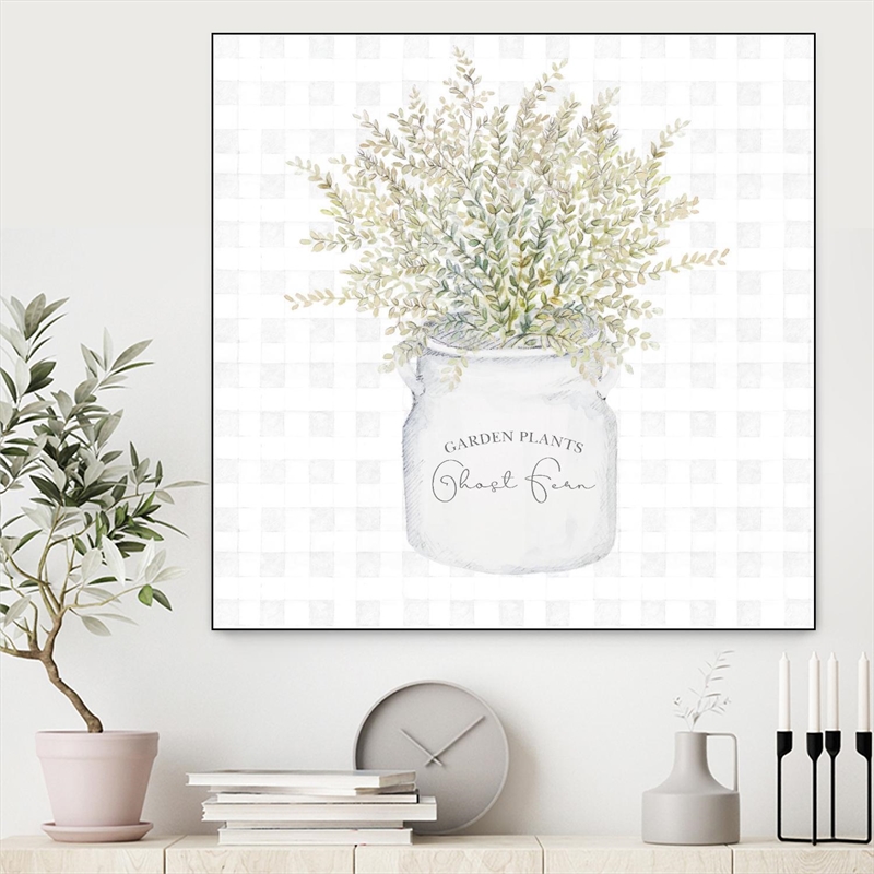 Giant Art Canvas  20x20 Garden Plants I Framed in Multi-Color