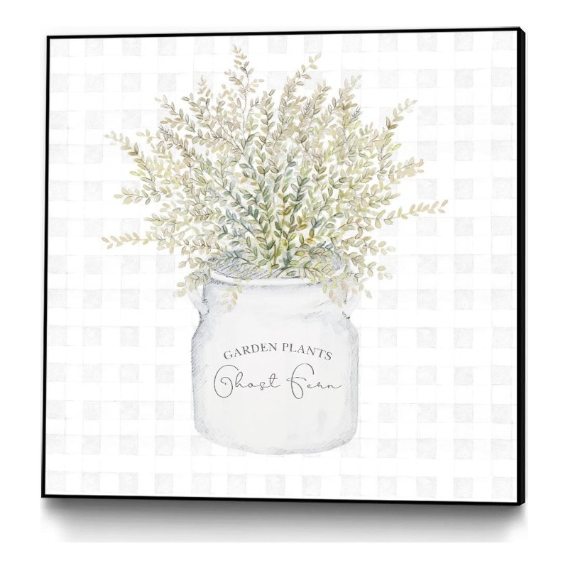 Giant Art Canvas  20x20 Garden Plants I Framed in Multi-Color