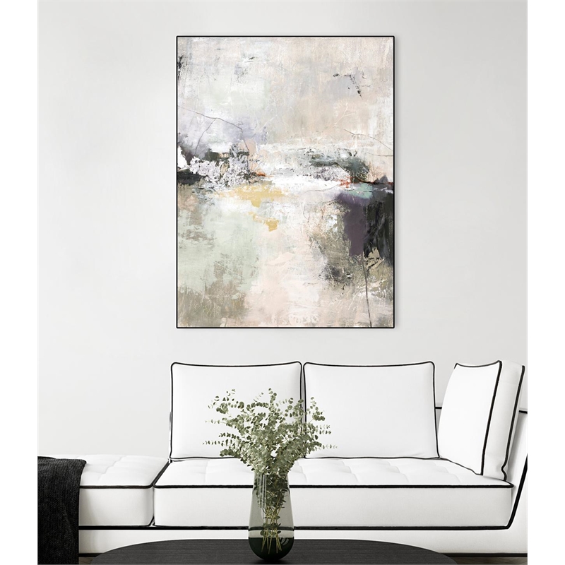 Giant Art Canvas  24x32 Garden Gate Framed in Multi-Color