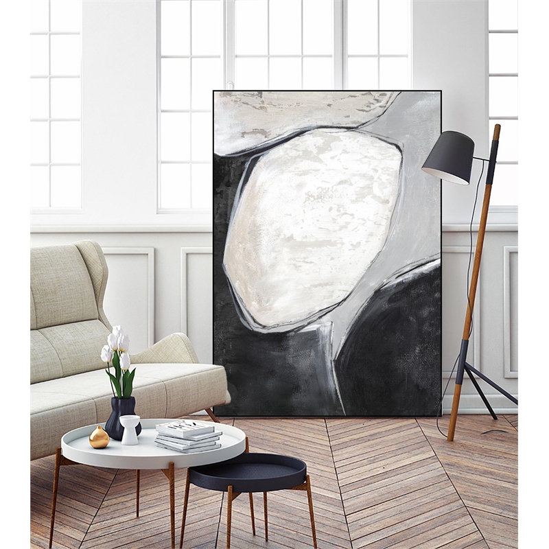 Giant Art Canvas  24x36 Falling Rocks I Framed in Multi-Color