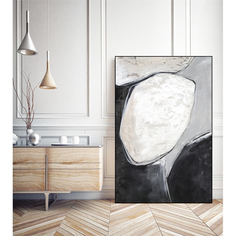 Giant Art Canvas  24x36 Falling Rocks I Framed in Multi-Color