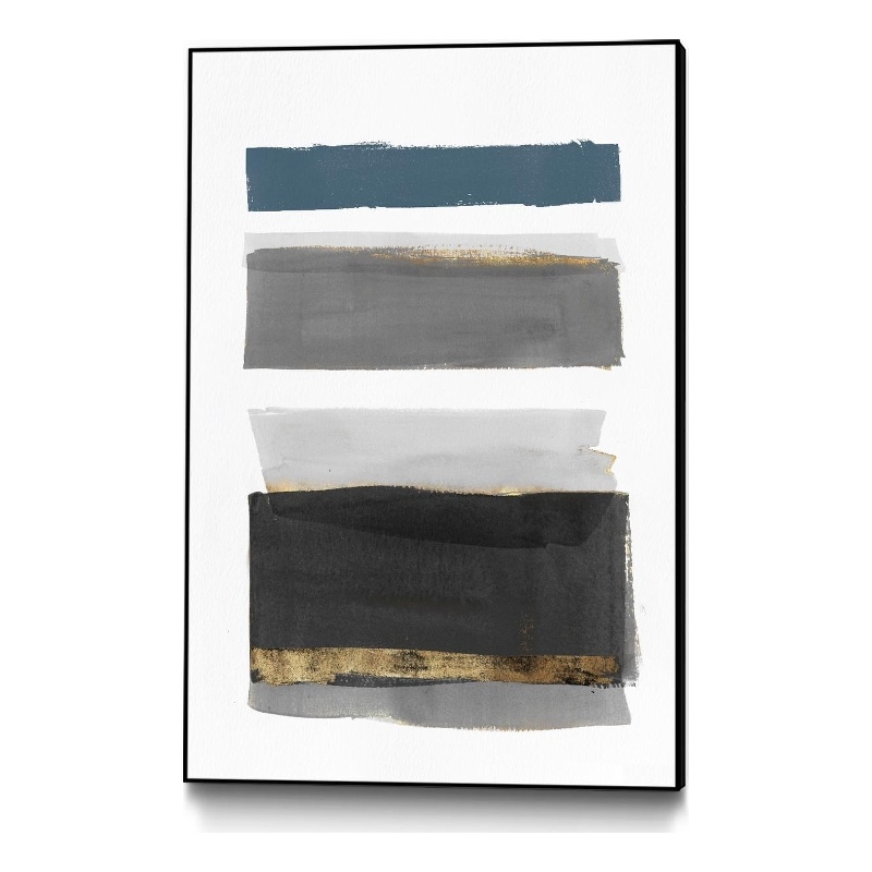 Giant Art Canvas  24x36 Stacked Stripes II Framed in Multi-Color