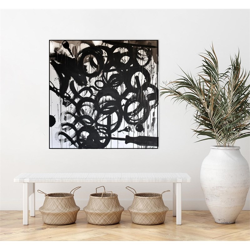 Giant Art Canvas  20x20 Junk Drawer Framed in Multi-Color