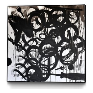 Giant Art Canvas  20x20 Junk Drawer Framed in Multi-Color
