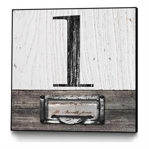 Giant Art Canvas  30x30 Drawer Number I Framed in Multi-Color