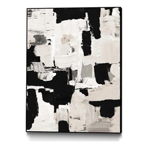 Giant Art Canvas  24x32 Night Peace Abstract Framed in White