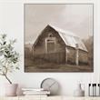 Giant Art Canvas  30x30 Red Barn Framed in Multi-Color