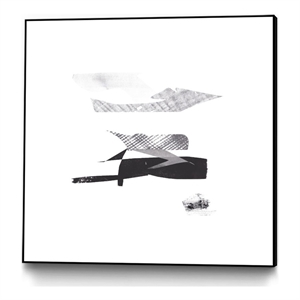 Giant Art Canvas  30x30 Cotton Scraps I Framed in White
