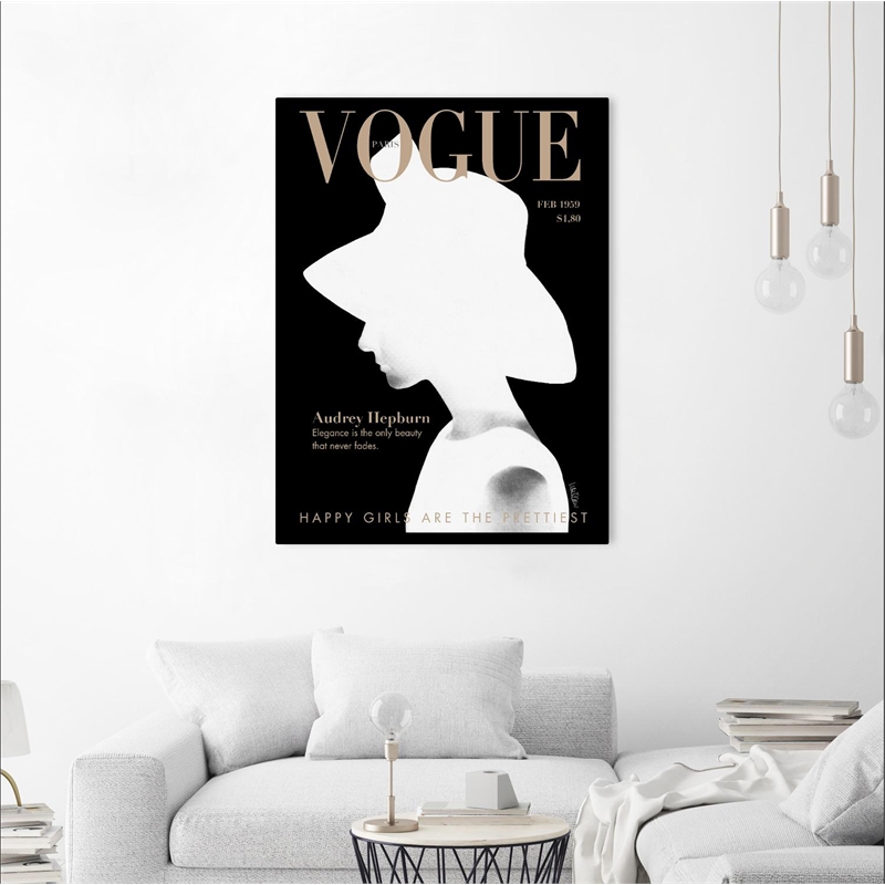 Giant Art Canvas  30x40 Audrey Vogue Framed in Multi-Color