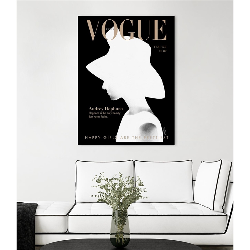Giant Art Canvas  30x40 Audrey Vogue Framed in Multi-Color