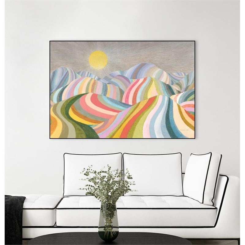 Giant Art Canvas  36x24 The Hills Roll On Framed in Multi-Color