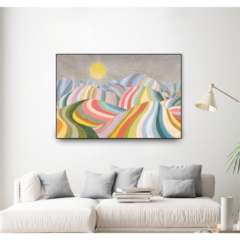 Giant Art Canvas  36x24 The Hills Roll On Framed in Multi-Color