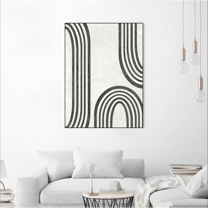 Giant Art Canvas  24x32 Modern Arc I Framed in Multi-Color