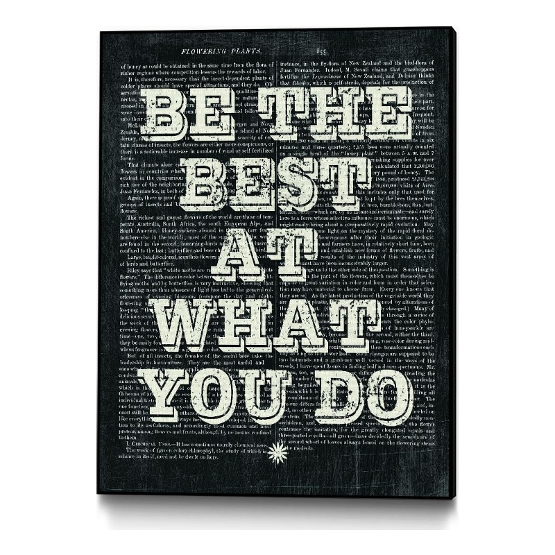 Giant Art Canvas  24x32 Be the Best Floral Chalk Framed in Multi-Color