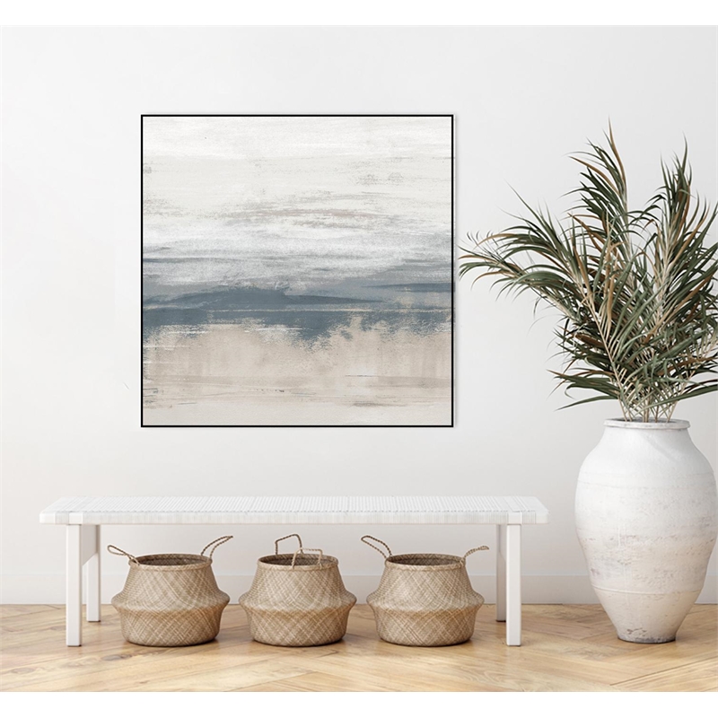 Giant Art Canvas  30x30 Serene Feeling Framed in Multi-Color