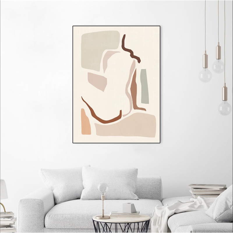 Giant Art Canvas  24x32 Lounge Abstract I Framed in Pink