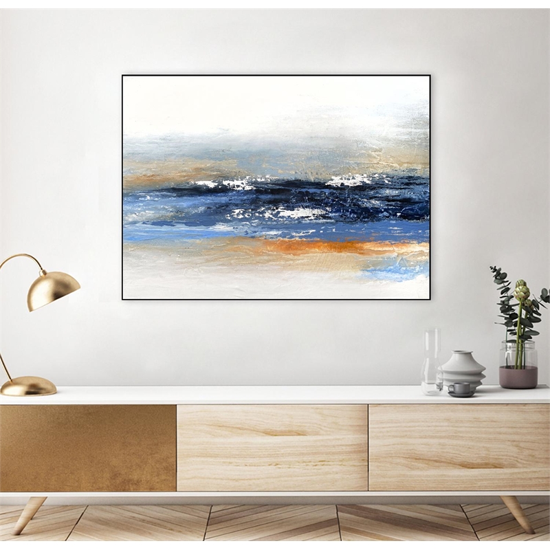 Giant Art Canvas  40x30 Into The Forest Framed in Multi-Color