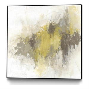 Giant Art Canvas  30x30 Saffron Abstract I Framed in Yellow