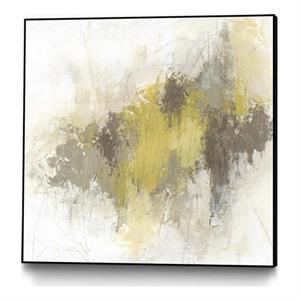 Giant Art Canvas  20x20 Saffron Abstract I Framed in Yellow
