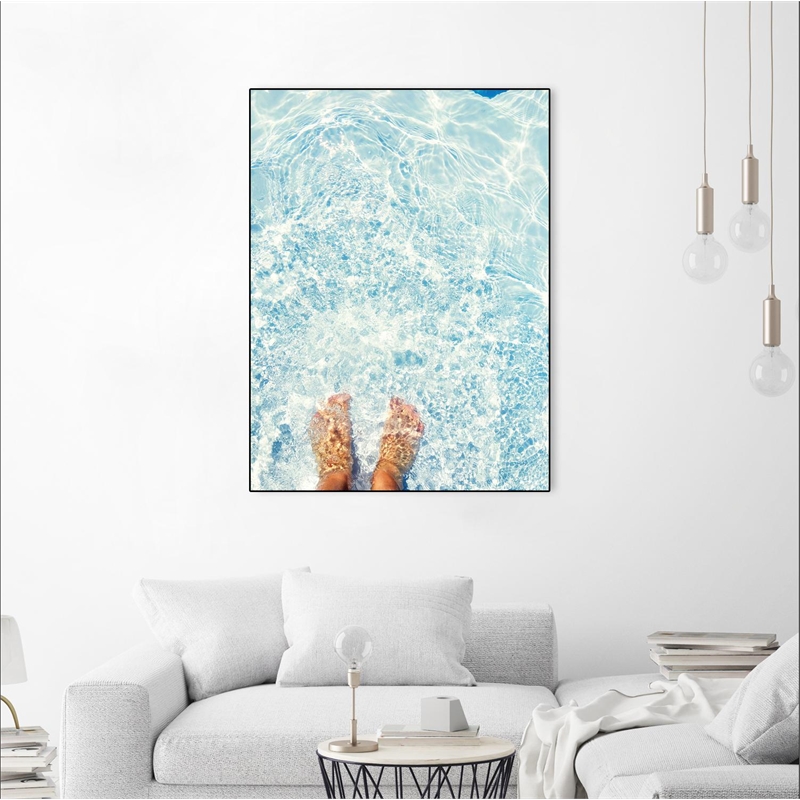 Giant Art Canvas  24x32 Relaxed Feet Framed in Multi-Color
