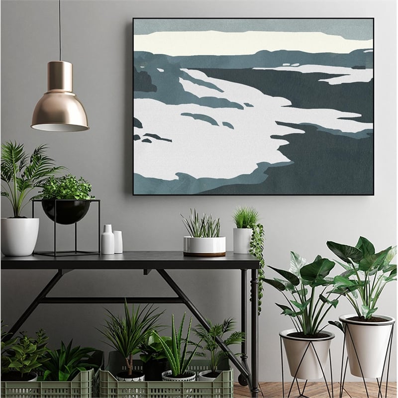 Giant Art Canvas  40x30 Cutter Island III Framed in White