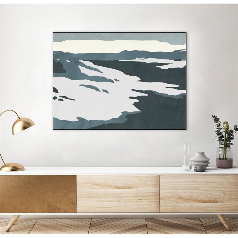 Giant Art Canvas  40x30 Cutter Island III Framed in White