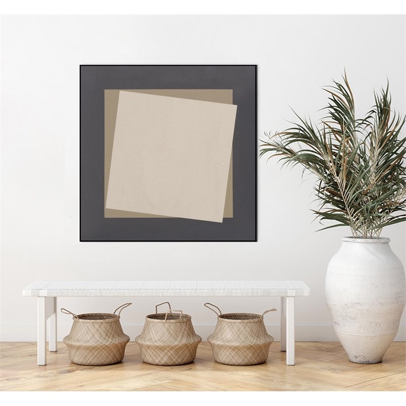 Giant Art Canvas  30x30 Geo Natural Core Framed in Multi-Color
