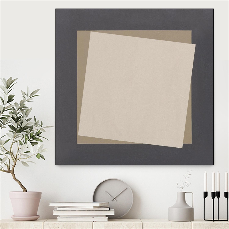 Giant Art Canvas  20x20 Geo Natural Core Framed in Multi-Color