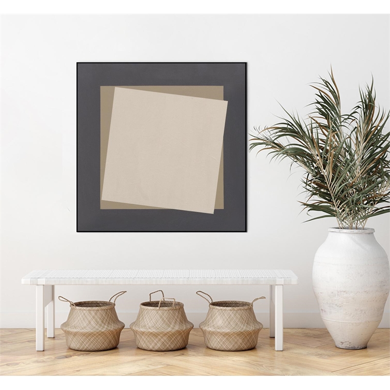 Giant Art Canvas  20x20 Geo Natural Core Framed in Multi-Color