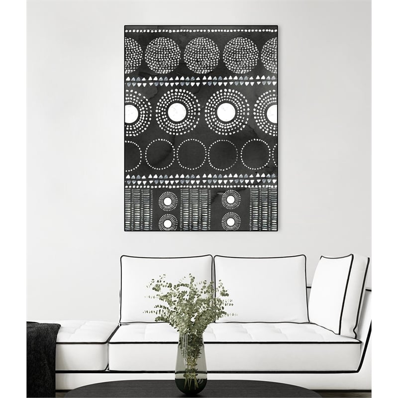 Giant Art Canvas  30x40 African I Black Version Framed in White
