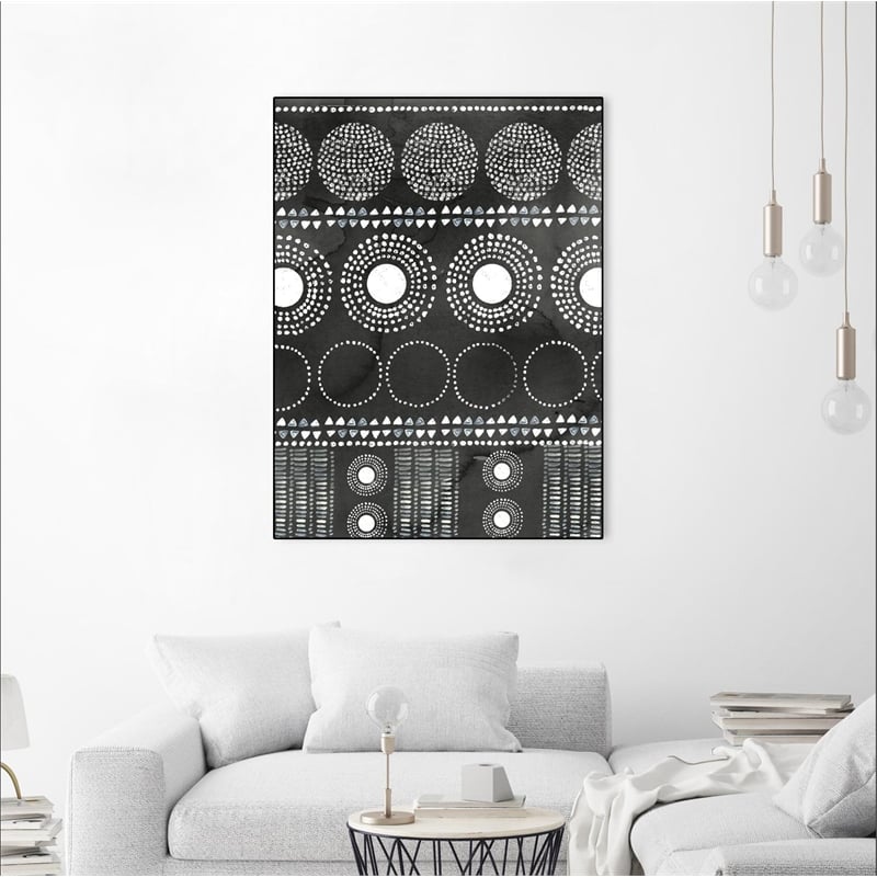 Giant Art Canvas  24x32 African I Black Version Framed in White