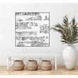 Giant Art Canvas  20x20 Grey Levels Framed in White