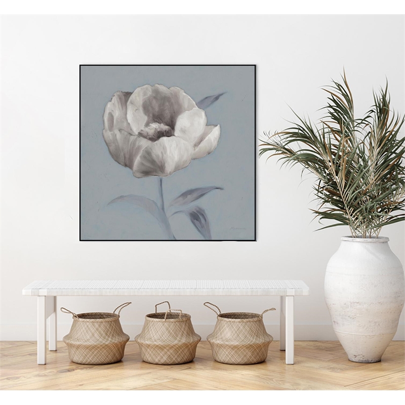 Giant Art Canvas  20x20 FLORAL SYMPOSIUM I Framed in White