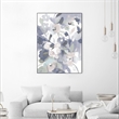 Giant Art Canvas  24x32 Jewel Garden II Blue Framed in Multi-Color
