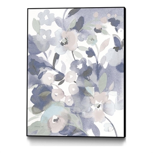 Giant Art Canvas  24x32 Jewel Garden II Blue Framed in Multi-Color