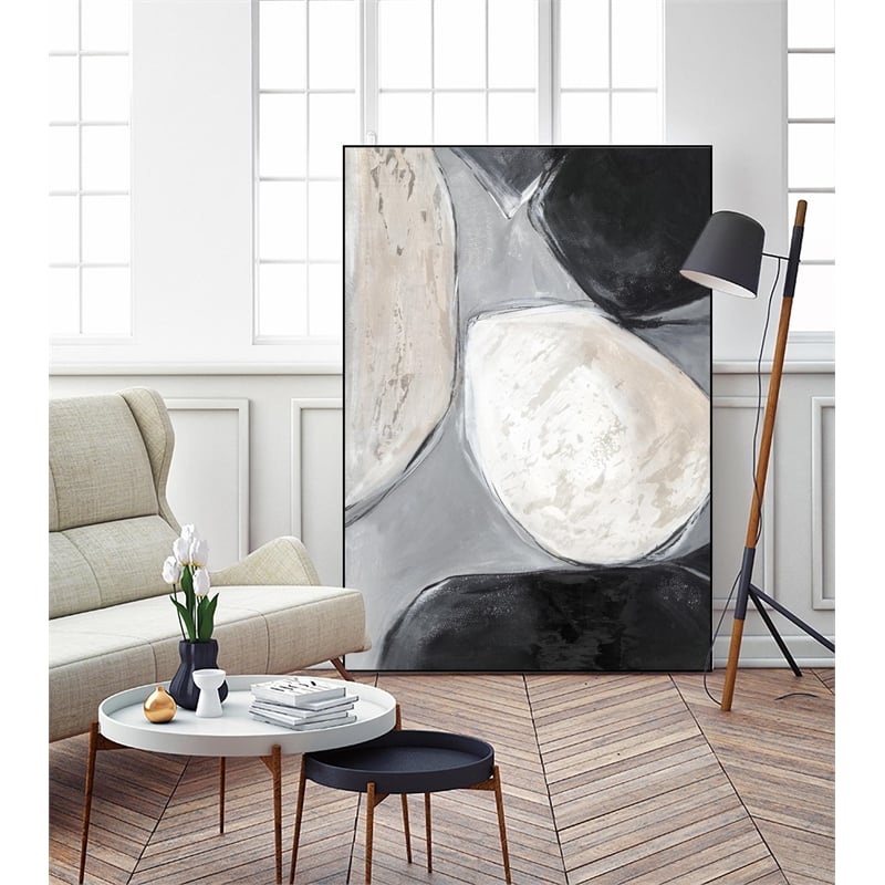 Giant Art Canvas  24x36 Falling Rocks II Framed in Multi-Color