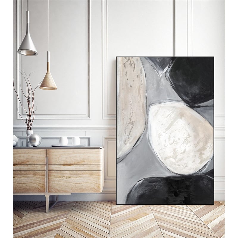 Giant Art Canvas  24x36 Falling Rocks II Framed in Multi-Color