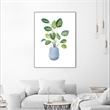 Giant Art Canvas  30x40 Croton In Blue Pot Framed in Multi-Color